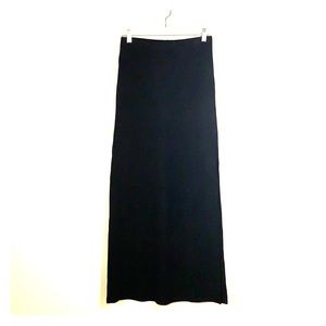 Floor length black skirt